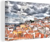 Nuages sur l'Alfama en Europe Toile 60x40 cm - Tirage photo sur toile (Décoration murale salon / chambre)
