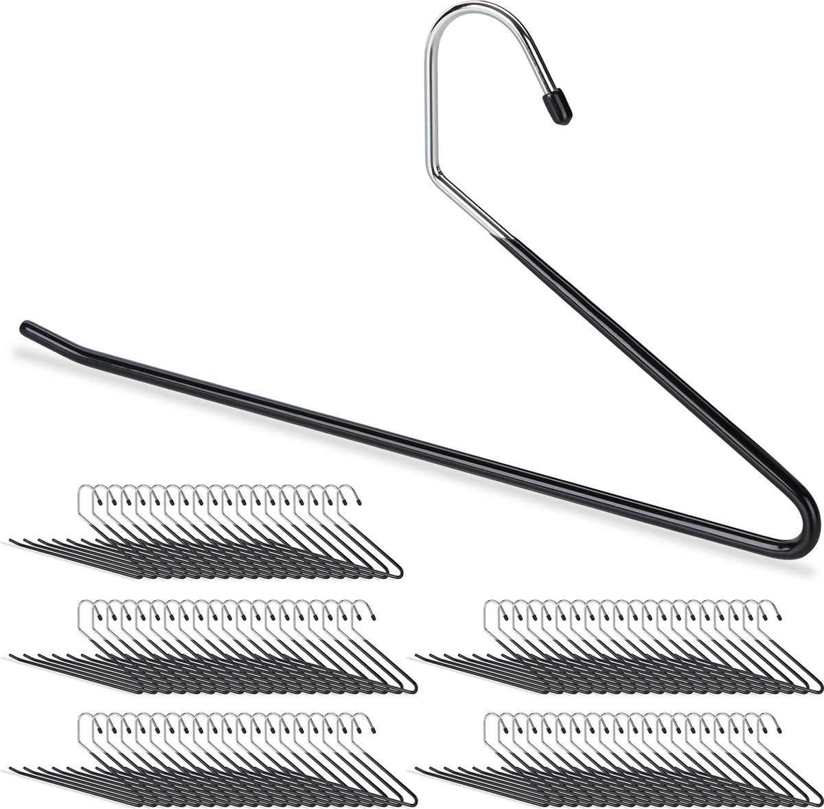 100x broekhanger - kledingbeugel - klerenhanger - broekbeugel metaal