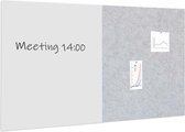 IVOL Whiteboard  prikbord pakket 100x200 cm - 1 whiteboard + 1 akoestisch paneel - Lichtgrijs