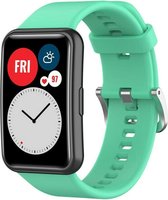Strap-it Siliconen smartwatch bandje - geschkt voor Huawei Watch Fit / Huawei Watch Fit New - aqua