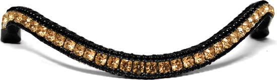 Foto: Frontriem rhinestone black gold subtile full