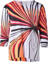 Dames top 3/4e mouw bloem rood | Maat XL/2XL