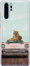 Huawei P30 Pro hoesje - Chill tijger - Siliconen - Soft Case Telefoonhoesje - Print - Multi