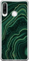 Huawei P30 Lite hoesje - Agate groen - Siliconen - Soft Case Telefoonhoesje - Print - Groen