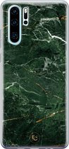 Huawei P30 Pro hoesje - Marble jade green - Siliconen - Soft Case Telefoonhoesje - Marmer - Groen