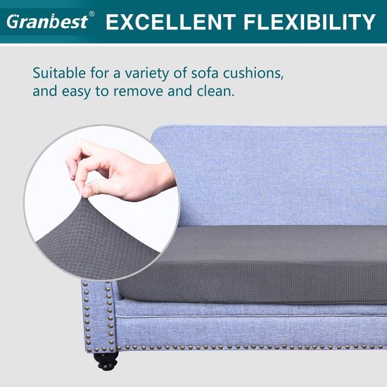 Granbest High Stretch bankovertrek, moderne bankovertrek, jacquard, elastische bankovertrek voor woonkamer, protector tegen honden en huisdieren (1-zits, lichtgrijs Granbest High Stretch bankovertrek, moderne bankovertrek, jacquard, elastische bankovertrek voor woonkamer, protector tegen honden en huisdieren (1-zits, lichtgrijs