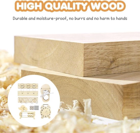 Busy Board 5 stuks houten Montessori Busy Board accessoires - doe-het-zelf