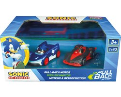 Carrera Speelgoedvoertuig - Sonic the Hedgehog Sonic vs. Shadow - Pull Back Auto - Terugtrekauto - 1:43 - 2 Stuks