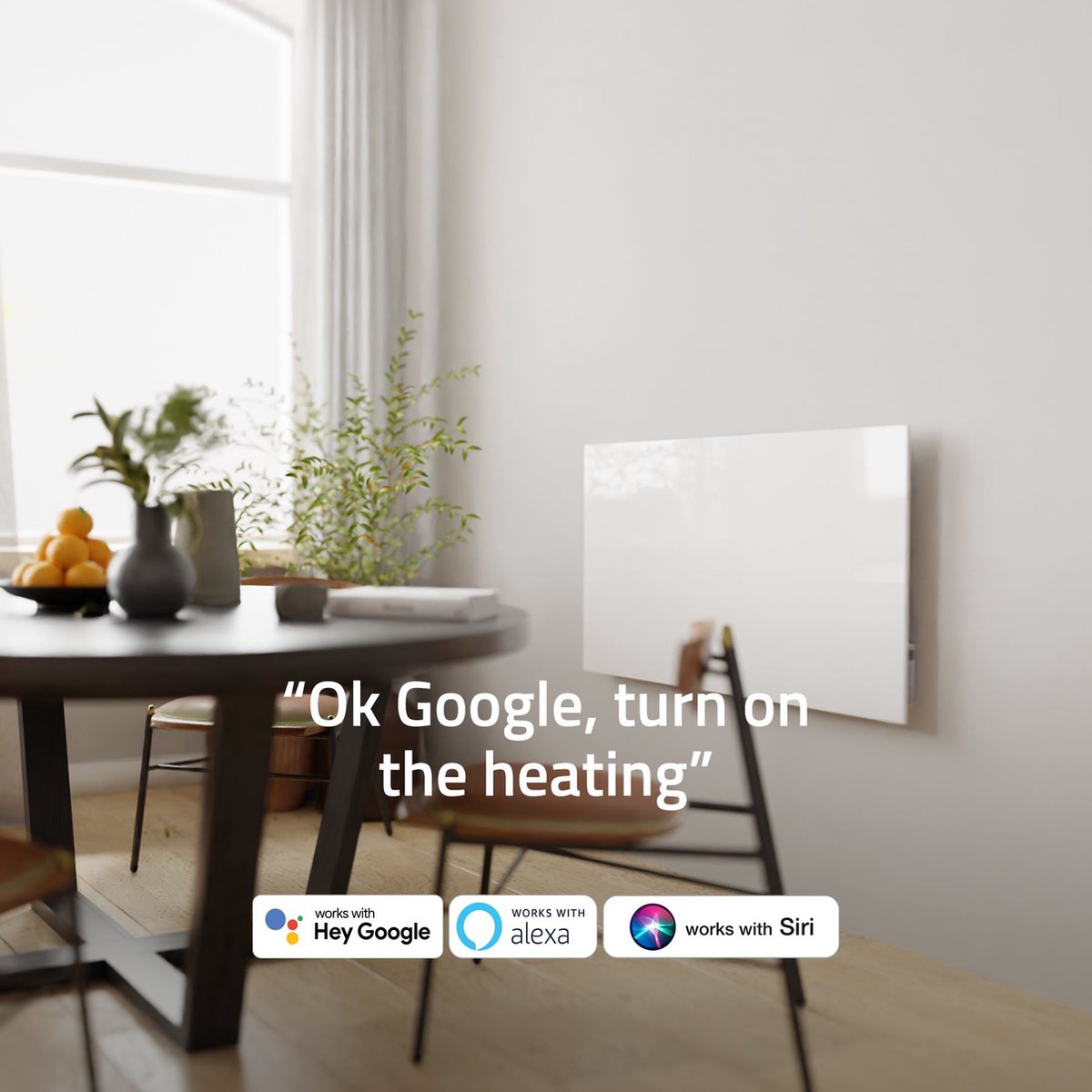 Hombli Elektrische Kachel – Smart Infrarood Verwarmingspaneel – Elektrische Radiator – Heater – 15m2 – 600W – Wit Glas – foto 8
