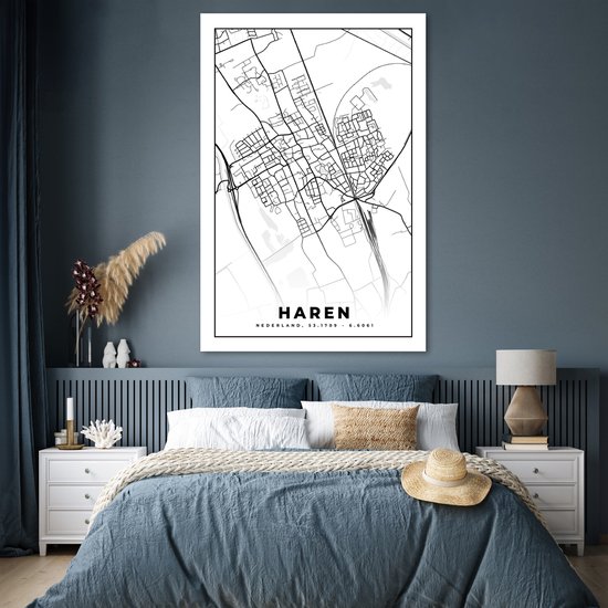 Carte Poster - Cheveux - Zwart - Wit - 120x180 cm XXL