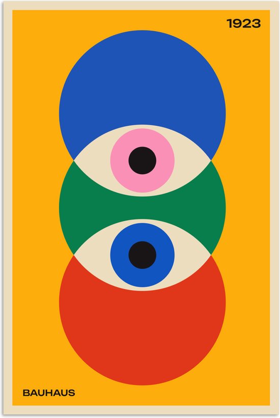 Affiche 40x60 cm - Bauhaus - Abstrait - Vintage - Art - Art - Posters - Décoration de chambre - Décoration murale salon - Décoration murale chambre