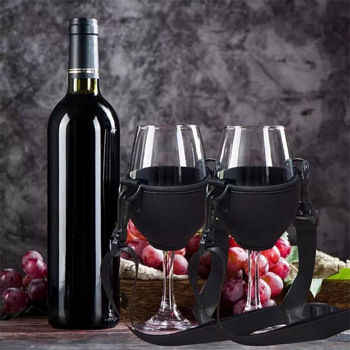 Porte-verres à Vin En Feutre Hestya - 4 Pièces Réglables à Suspendre Au Cou Pour Festivals Et Pique-niques - 6