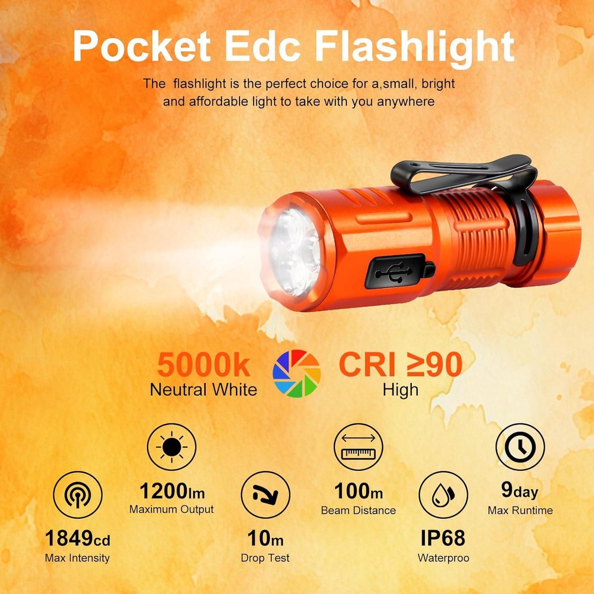 YEMAO M52 lampe de poche tactique 14500 Mini lampe de poche en alliage lanterne Portable Rechargeable torche de secours lumière de Camping 1500lumens  39
