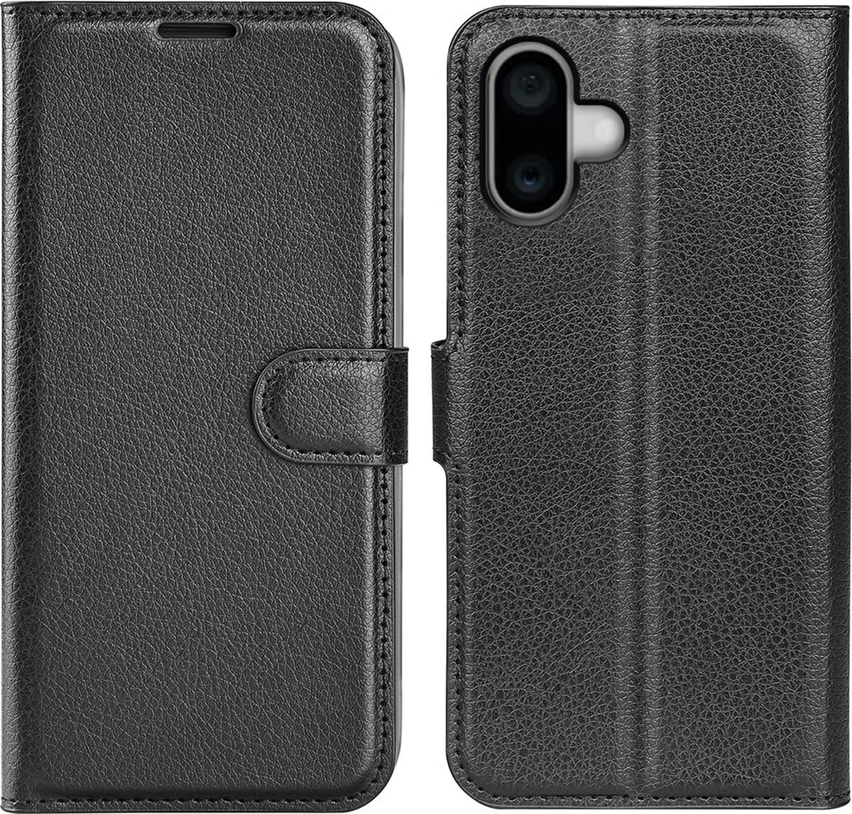 Coverup Hoesje - Geschikt voor iPhone 16 Plus Hoesje - Coverup Book Case - Zwart