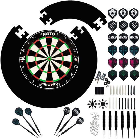 KOTO King Pro + Surround 4pcs Zwart + KOTO Accessory Kit Steeltip Red 90 stuks, 2 Sets KOTO darts van 23 gram, 6 Sets KOTO flights, 6 Sets KOTO shafts, 2 Punthouders, Shaftrings en Flight Beschermers van KOTO — afbeelding 3