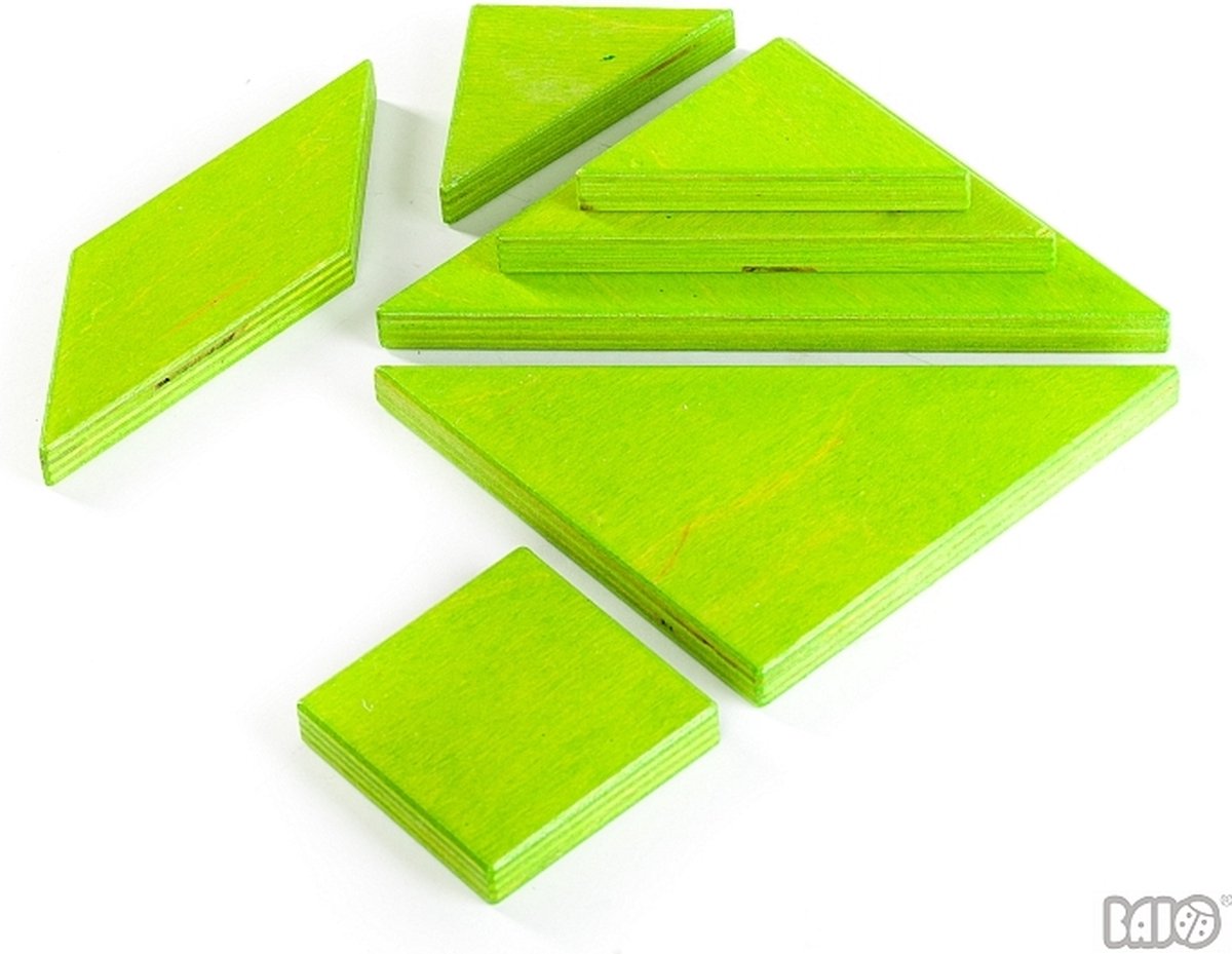 Bajo tangram puzzel - educatief speelgoed multicolor kunststof.