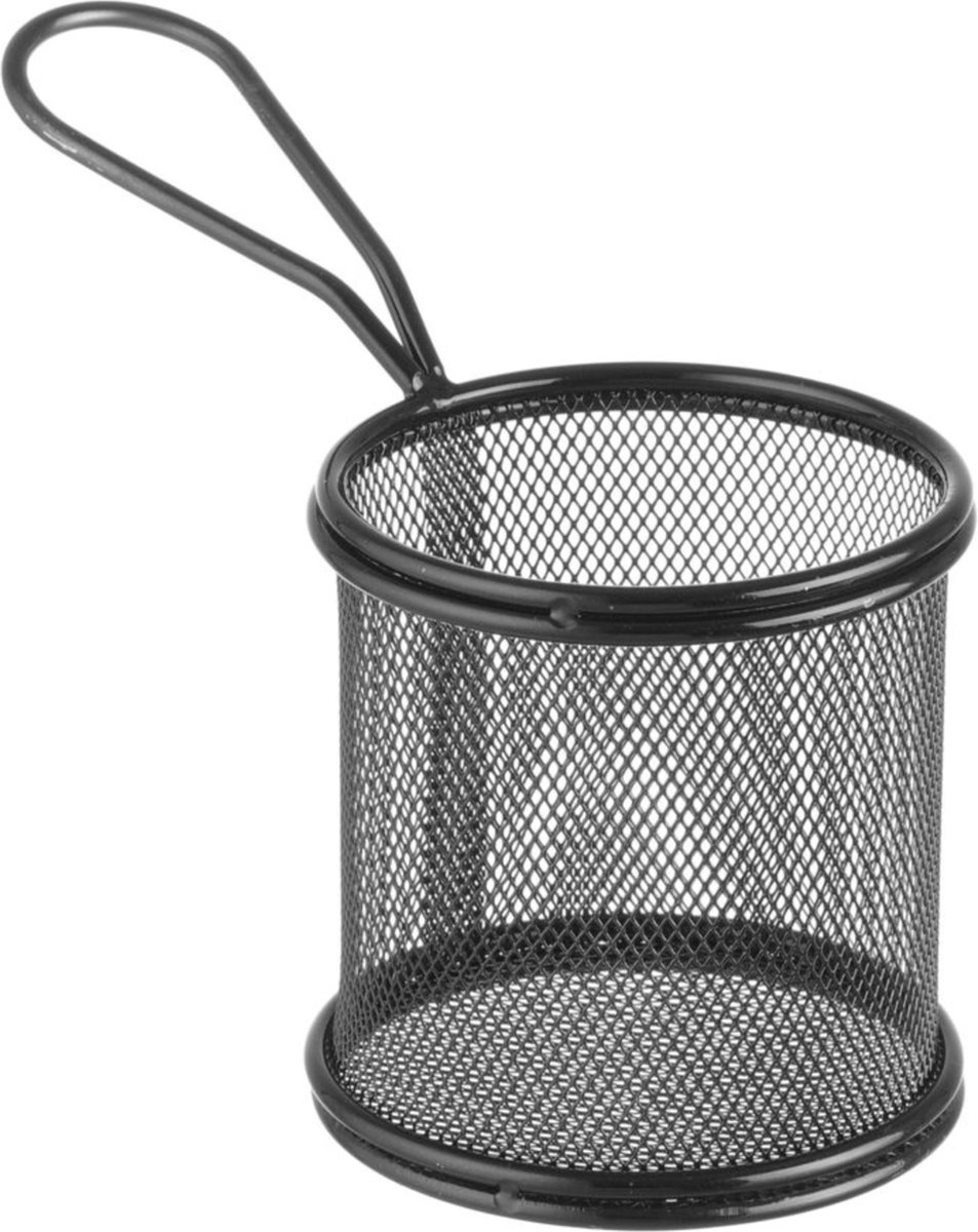 HENDI Mini frituurmandjes – matzwarte coating – 90x90x90 mm – roestvast staal