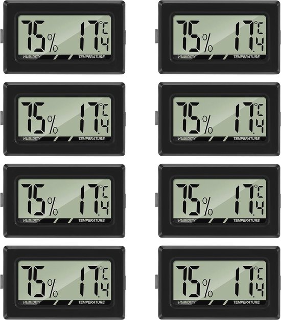 Set Van 3 Digitale Thermometers & Hygrometers Met Externe Sonde - -50 Tot 70°C - 10-90% RV - Met LCD-scherm - Voor Aquarium, Kas, Kelder, Woonkamer - Incl. Batterijen