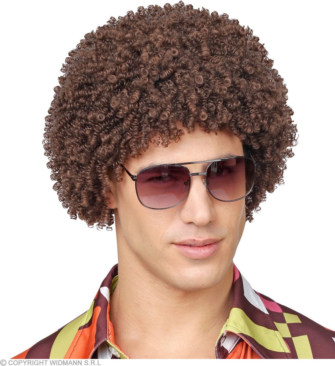 Pruik 70'S Levi bruin