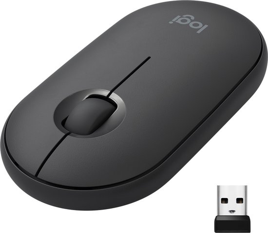 Logitech Pebble M350 - Draadloze Muis - Bluetooth - Zwart