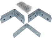Hoekankers - 36x - met schroeven - metaal - 40 x 40 x 15 mm - stoelhoeken - hoekverbinders