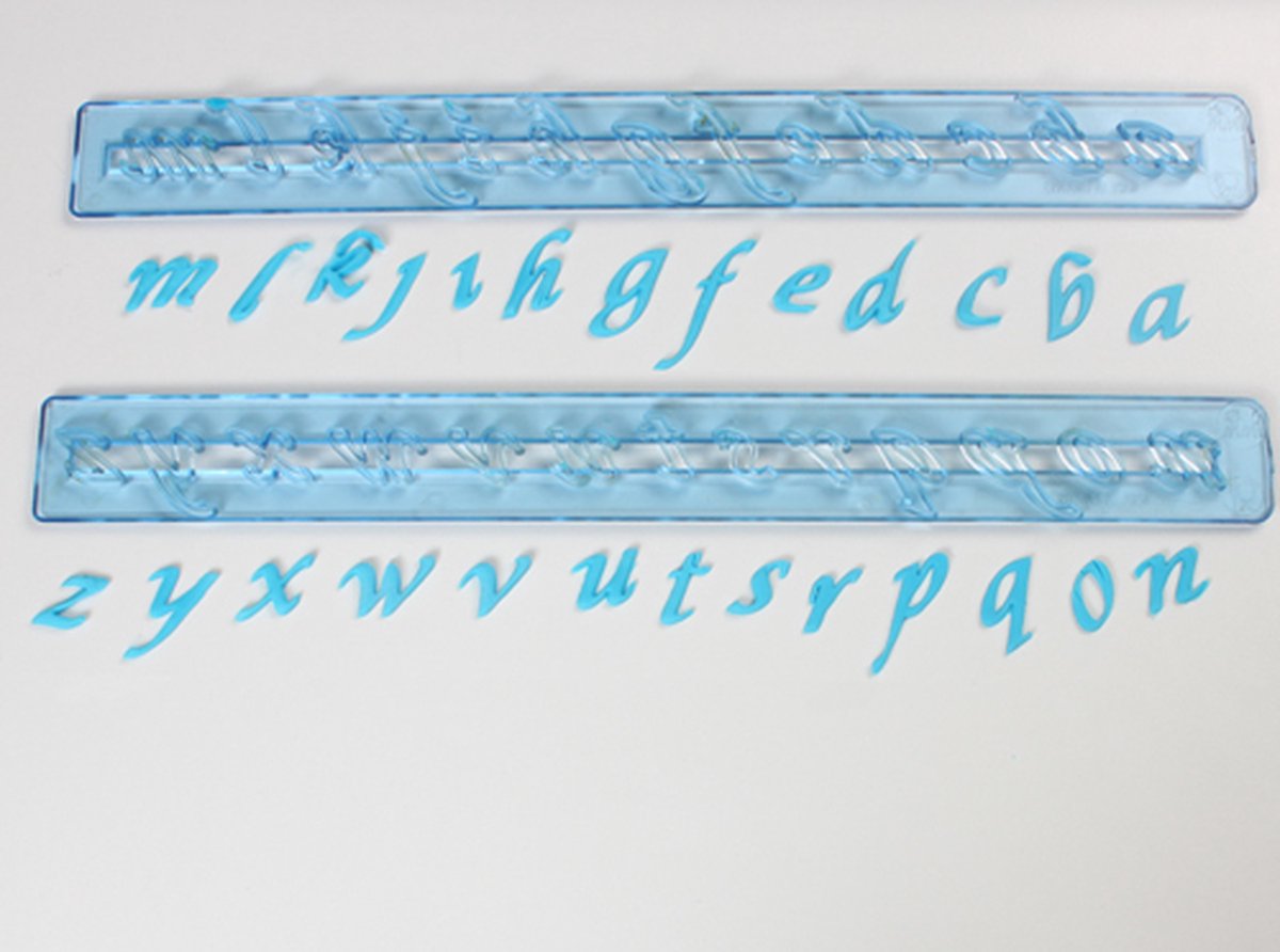 Liniaal uitsteker / tappit - alfabet / lower case letters - FMM