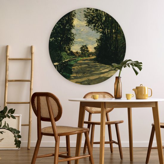 Wall Circle - Indoor Wall Circle - Le chemin de la ferme Saint Simon - Tableau de Claude Monet - ⌀ 90 cm - Décoration murale - Peintures Ronds