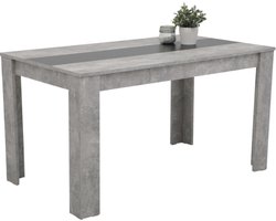 Eettafel Marije 140x80cm- beton/wit/zwart
