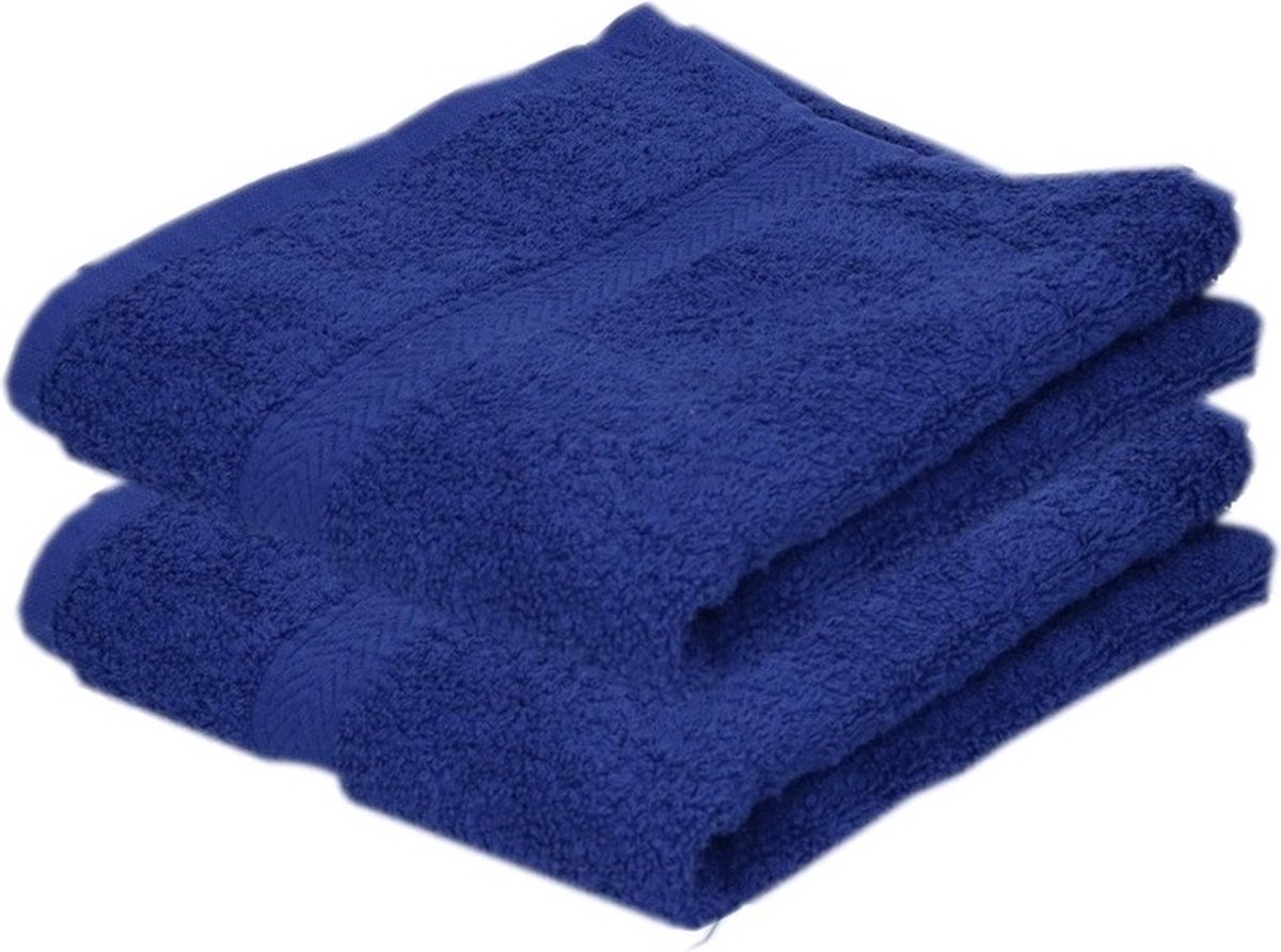 Towelcity Luxe badhanddoek - 2x - blauw - 50 x 90 cm - 550 grams - Badkamer textiel - Katoen