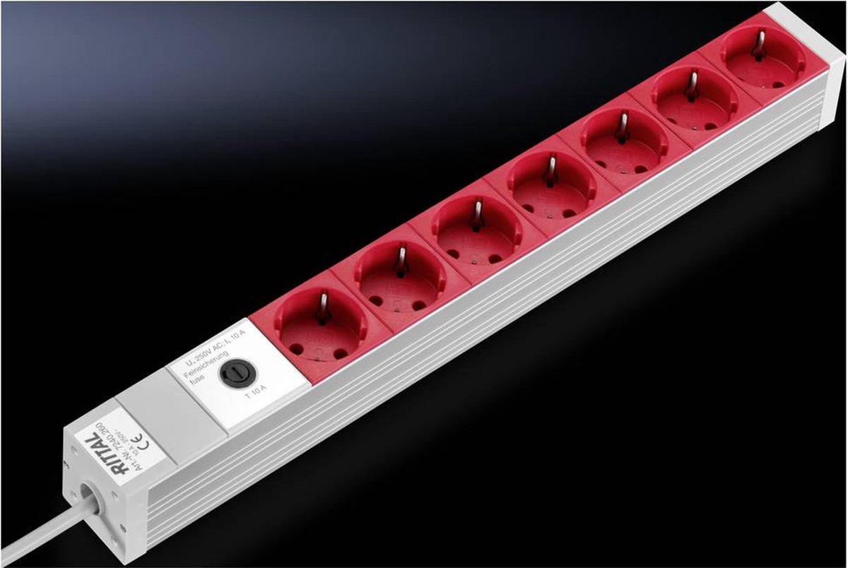 Bol.com Rittal DK 7240.260 Stekkerdoos Zevenvoudig, Met apparaatbus Aluminium 1 stuk(s) aanbieding