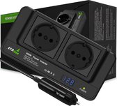 EcoLine - Auto Omvormer 12V Naar 220V/230V - 200W Autolader - stopcontact voor in de auto met 4x USB - splitter.