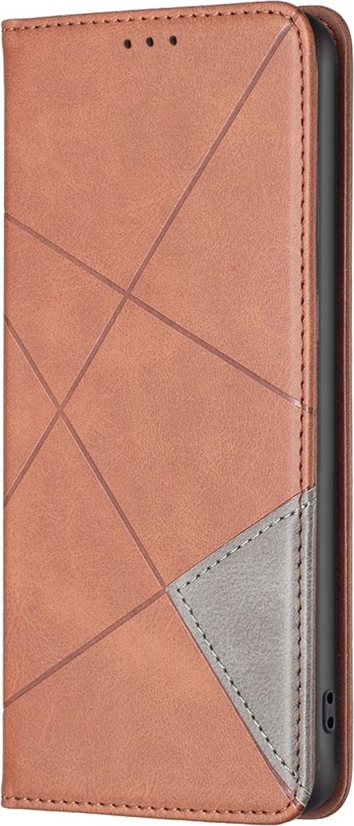 Mobigear Telefoonhoesje geschikt voor HONOR 200 Lite Hoesje | Mobigear Rhombus Slim Bookcase | Pasjeshouder voor 2 Pasjes | Telefoonhoesje voor Pinpas / OV Kaart / Rijbewijs - Bruin