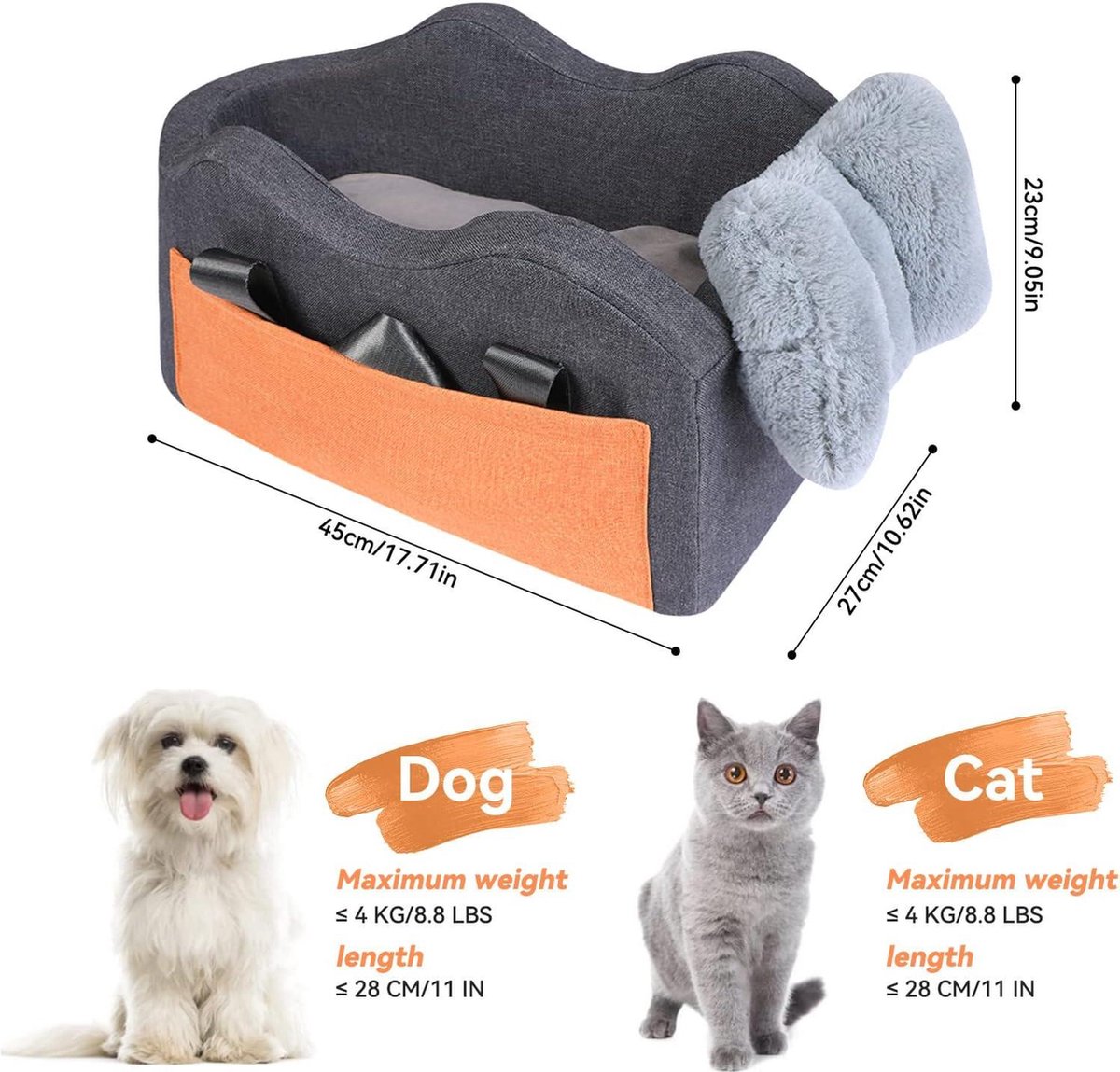 Waterdichte lederen middenconsole hond autostoel voor kleine honden onder 13 lbs, ultieme veiligheid puppy kat schuim booster autostoeltje, anti-angst kleine huisdier dragers voor passagiersstoel Waterdichte lederen middenconsole hond autostoel voor kleine honden onder 13 lbs, ultieme veiligheid puppy kat schuim booster autostoeltje, anti-angst kleine huisdier dragers voor passagiersstoel