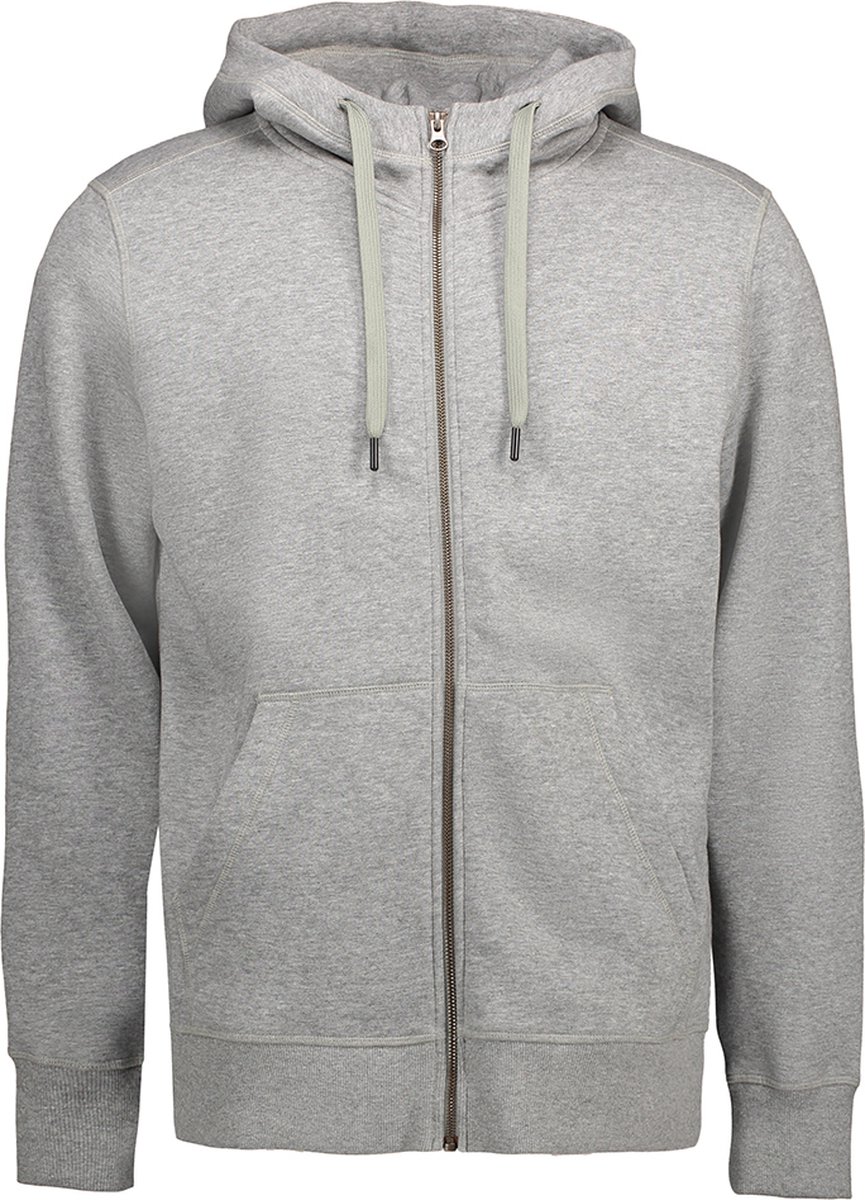 ID Hoodie Core Vest met Rits Heren Grijs Melange - Maat 3XL
