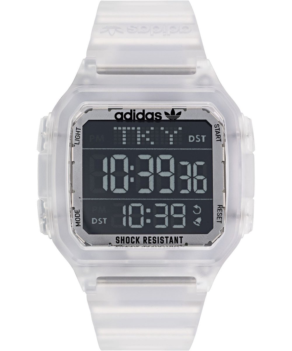 Adidas Originals Originals Street Digital One GMT AOST22049 Horloge - Kunststof - Transparant - Ø 43.5 mm