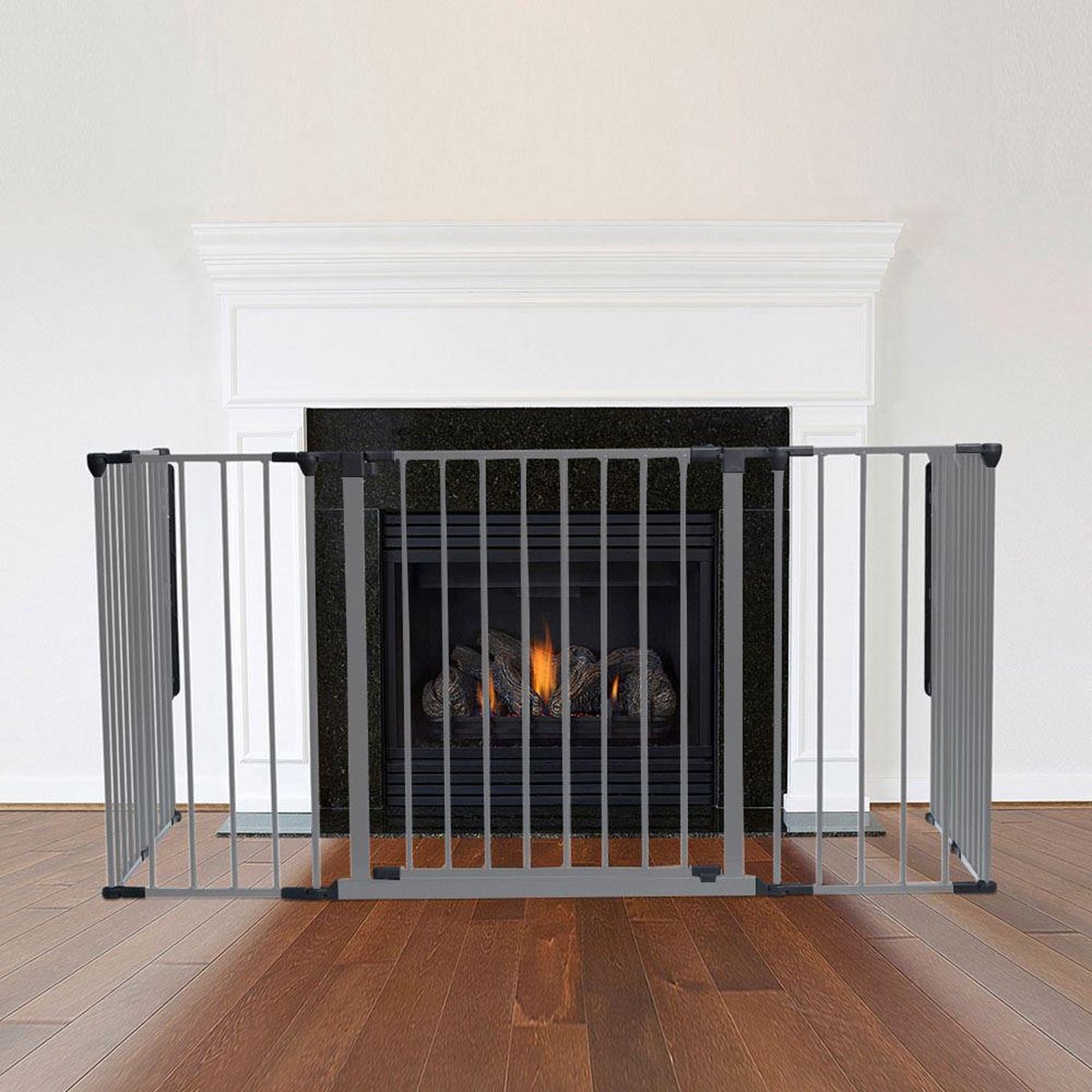 Safetots Meerdere Panelenhek voor Openhaard, 71cm D x 138cm B, Grijs