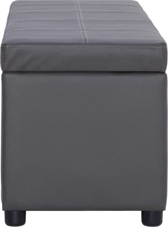 The Living Store Banc de rangement - Elegant - Banc - 116 x 39 x 44 cm - Grijs