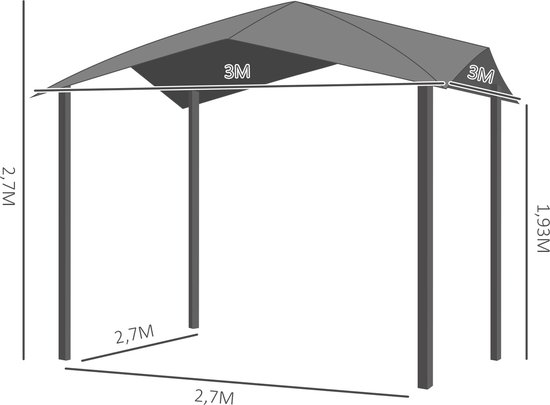 Outsunny Pop-up Prieel 6 X 3 M – Snel Op Te Zetten, Inklapbaar Met Draagtas – Ideaal Voor Tuin, Markt Of Kampeerfeestjes – Wit