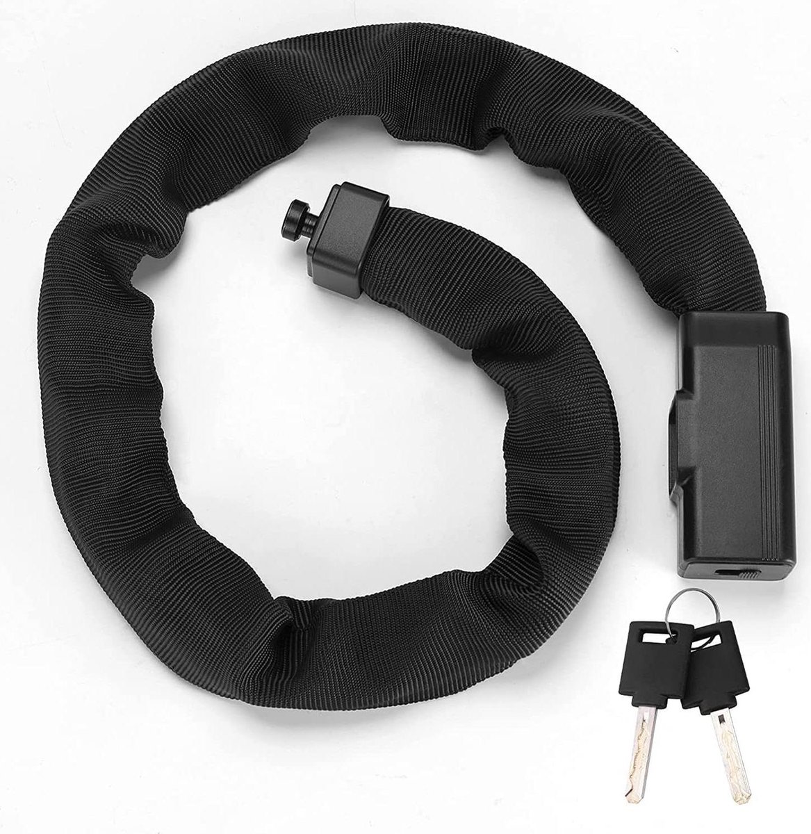 97cm/4268mm Fietskettingslot Hoog Beveiligingsniveau Waterdichte Hoes - Motorfiets Fiets Deur Zwart
