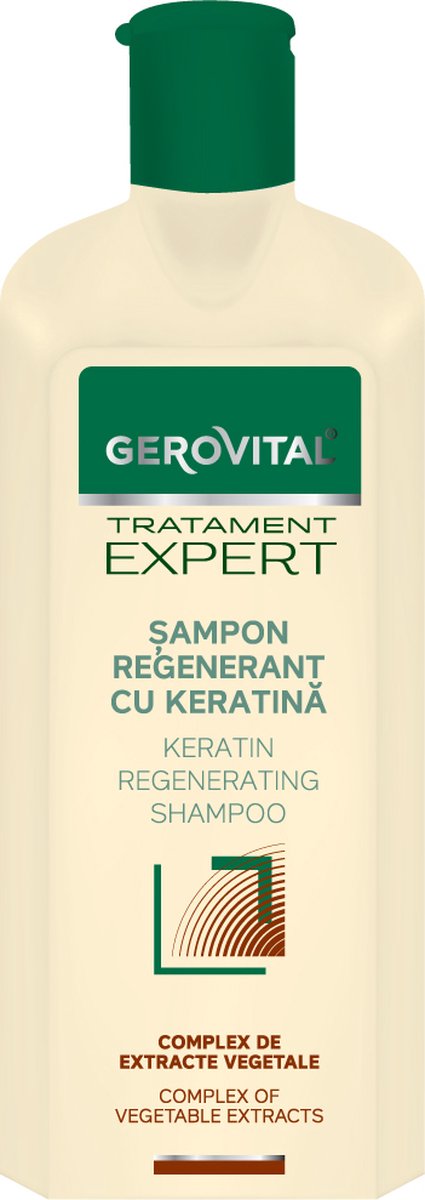 Gerovital Regenerating keratine Shampoo - keratine behandeling - Haarverzorging voor Droog en Beschadigd Haar - Hydrateert en versterkt droog en beschadigd haar - Met plantenextracten en bioactief complex - Vrij van Parabenen en Sulfaten - 250 ml