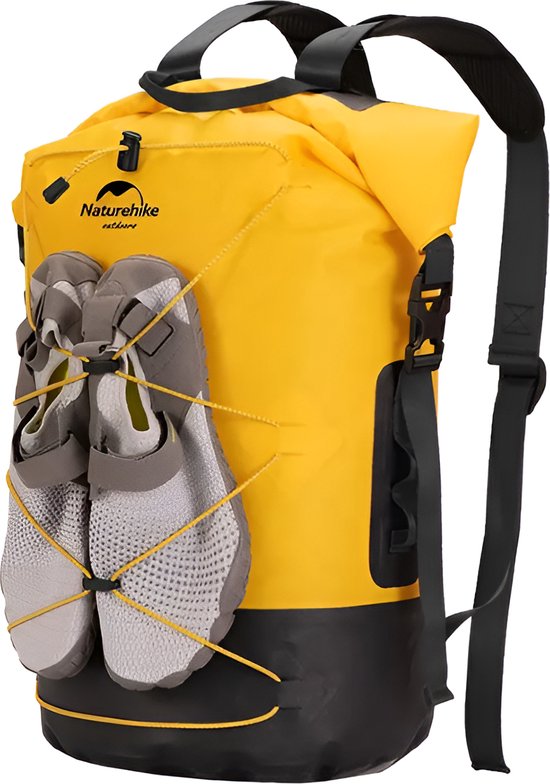 E-Shop4u® - Waterdichte Rugzak - 30L - Bergbeklimmen - Grote Capaciteit Tactische Droge Tas - Kamperen - Trekkoord - Lichtgewicht - 420D Nylon - TPU Coating - Geel - Backpack Organizer - Wandelrugzak