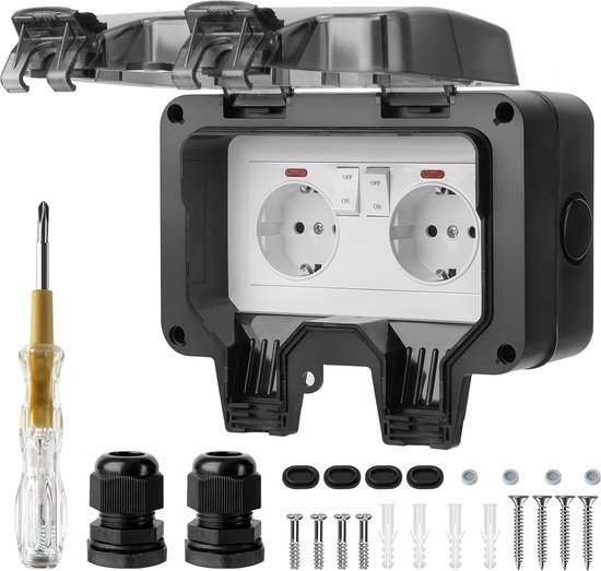 Hogere Buitenstopcontacten, Ip66 Opbouwstopcontact, Waterdicht Stopcontact Met 2 Standen Compatibel Met Platte En Hoekstopco Aanbieding 31139521 Hogere Buitenstopcontacten, Ip66 Opbouwstopcontact, Waterdicht Stopcontact Met 2 Standen Compatibel Met Platte En Hoekstopco Aanbieding 31139521