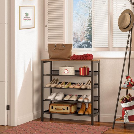 Meuble à Chaussures En Bambou Porte Chaussures Avec Étagères à Lattes Étagère De Rangement Pour Salle De Bain Entrée Naturel