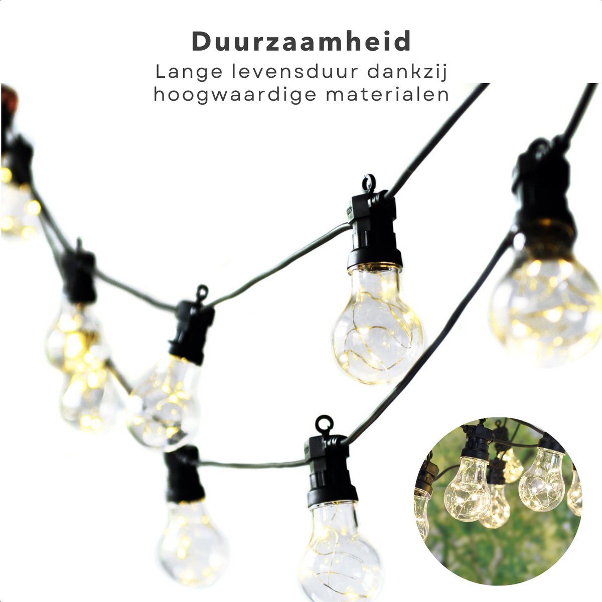 LED Feestverlichting voor Buiten - Fairy Lights - Lichtslinger - Lichtslang - Sfeervolle Tuinverlichting met 10x8 Micro LED - Warm Wit - 450 cm Verlichte Lengte - Decoratieve Buitenverlichting met IP44 Adapter - Geschikt voor Binnen en Buiten — cadeau in Wonen & Interieur - foto 2