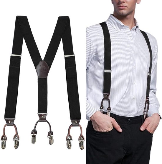 Bretelles pour hommes avec de tres fortes 4 clips Heavy Duty X