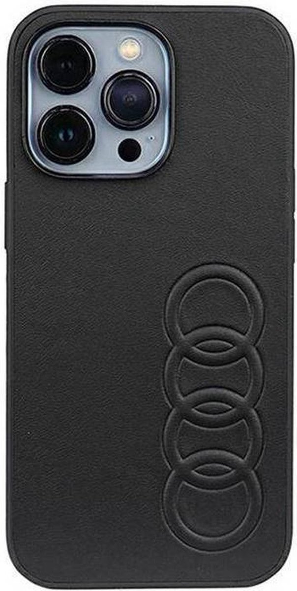 Audi Synthetic Leather Back Case - Geschikt voor Apple iPhone 13 Pro (6.1") - Zwart