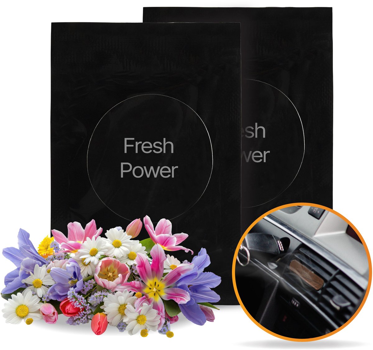R2B Autoparfum Navulling - Fresh Power - 2 stuks - Auto Geurverfrisser - Luchtverfrisser - Autogeur