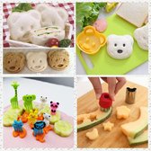 Bol.com 27 stuks kinderkeukenmessen houten kindermessenset groenteuitsteekvormen peutermes crinkle-cutter sandwich-cutter - spee... aanbieding