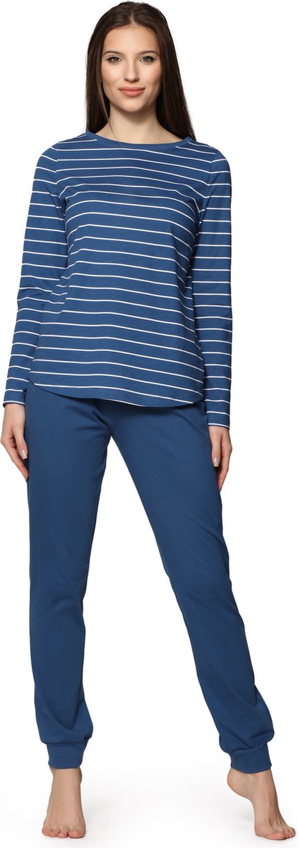 Bellivalini Dames Pyjama - Lange mouwen - Lange broek - Katoen - BLV-BLV50-166-PJ - Noorden Wit - XXL