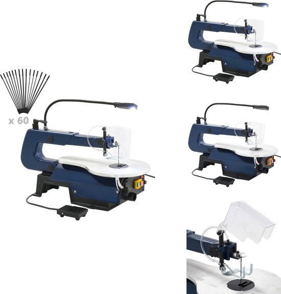 vidaXL Figuurzaag - Figuurzagen - Zaag - Zagen - Figuurzaagmachine elektrisch met voetpedaal en LED-lampje 125 W